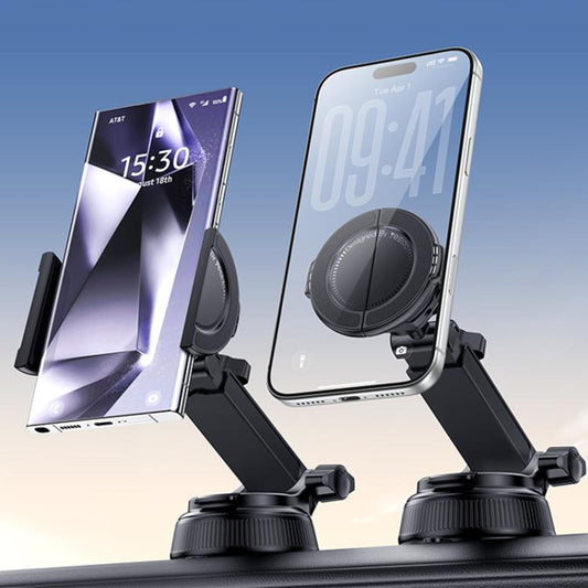 Yesido C280 360 Degrees Rotation 2 in 1 Clip and Magnetic Car Suction Cup Dashboard Phone Holder, C280