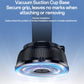 Vacuum suction cup phone holder base with glowing LED ring, black