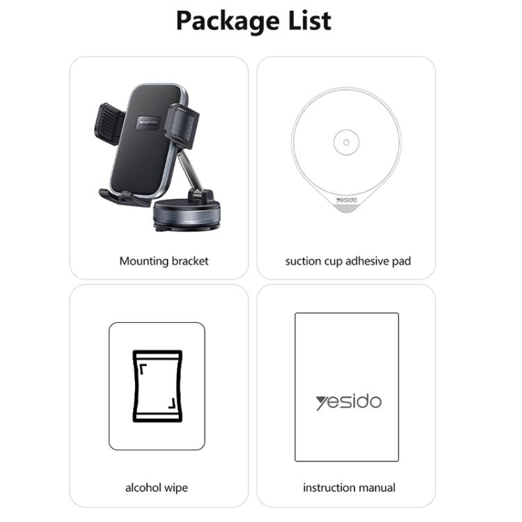 Car dashboard phone vacuum holder: suction cup adhesive pad and mounting bracket, C283