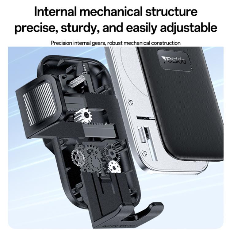 Car phone holder with internal adjustable mechanism and vented side clamp pads
