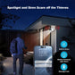 Outdoor security camera with dual antennas, night view with motion alert icons