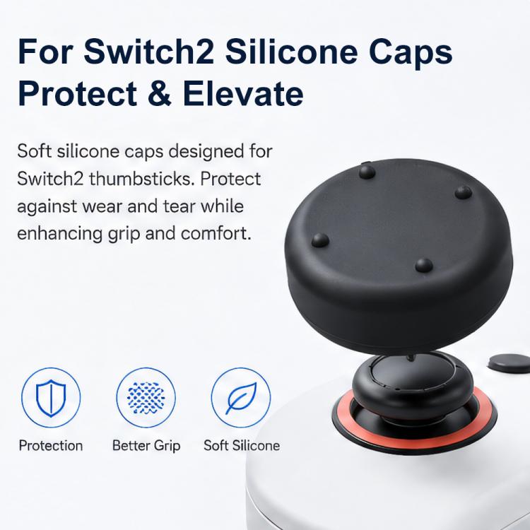 Black silicone thumbstick cap with circular top holes for improved grip