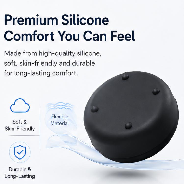 Black silicone thumbstick cap, smooth dome with small raised grip points
