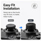 Silicone thumb grip cap shown before and after slip-on installation