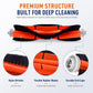 Replacement main brush with orange flexible rubber blades and black bristle strips