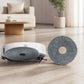 Gray striped microfiber mop pads with center holes, two round pads