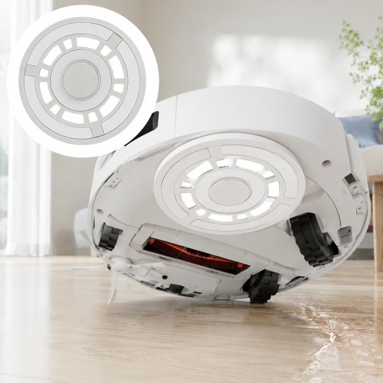 Clear plastic dust box cover flap accessory for robot vacuum