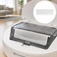 Gray and clear dust box flap holder insert for robot vacuum