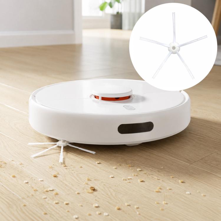 White five-arm side brush replacement for robot vacuum