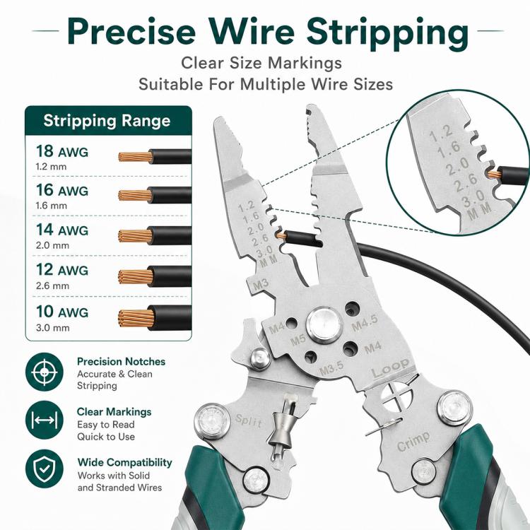 Multi-functional Handheld Foldable Cable Stripping Pliers