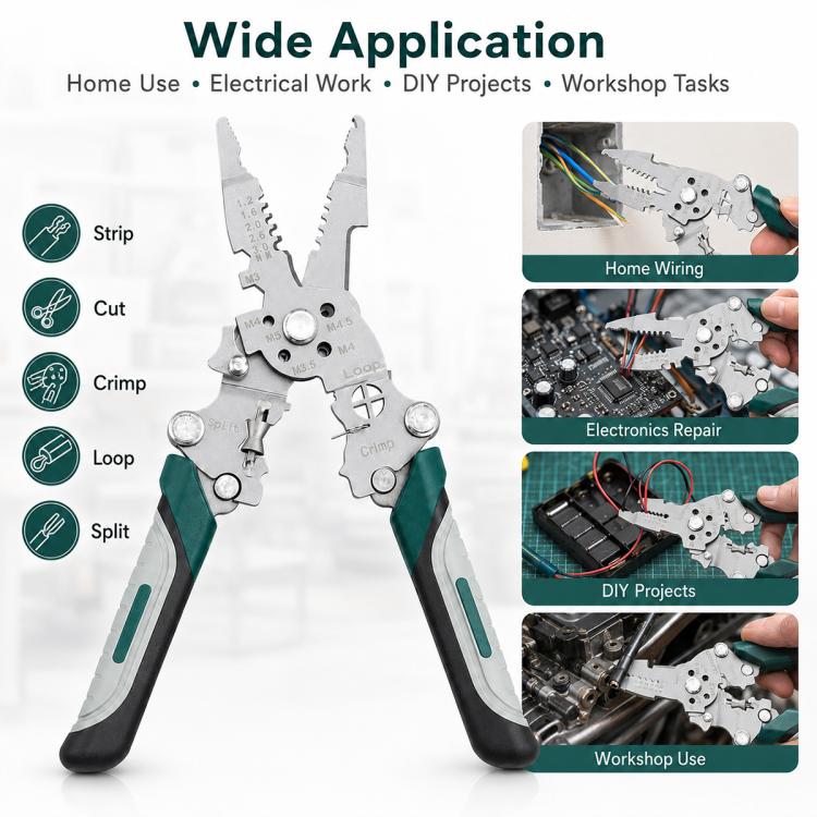 Multi-functional Handheld Foldable Cable Stripping Pliers