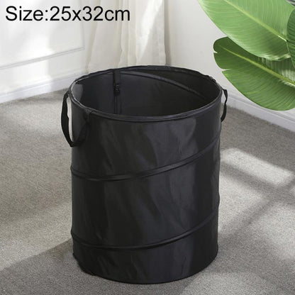 Black foldable camping bucket, mini 25x32cm, with carrying handles and open top
