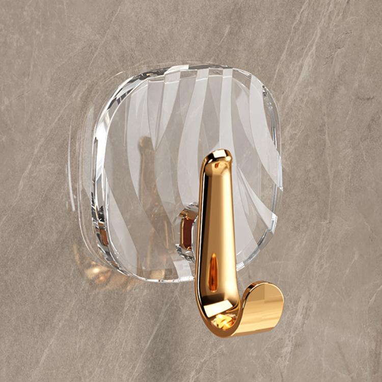 No Drill Light Luxury Plastic Adhesive Hooks Traceless Heavy-Duty Clothes Hook, Gold Hook