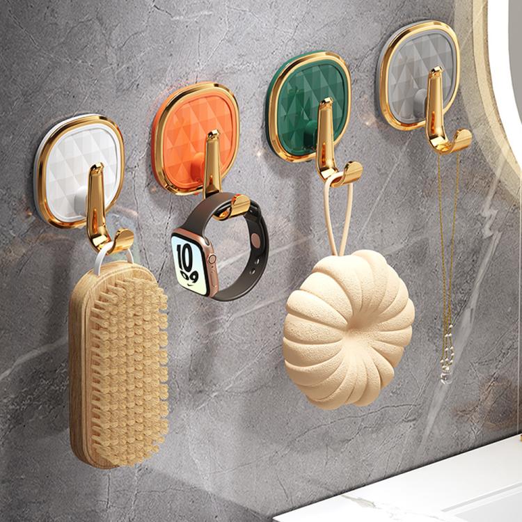No Drill Light Luxury Plastic Adhesive Hooks Traceless Heavy-Duty Clothes Hook, 1PC