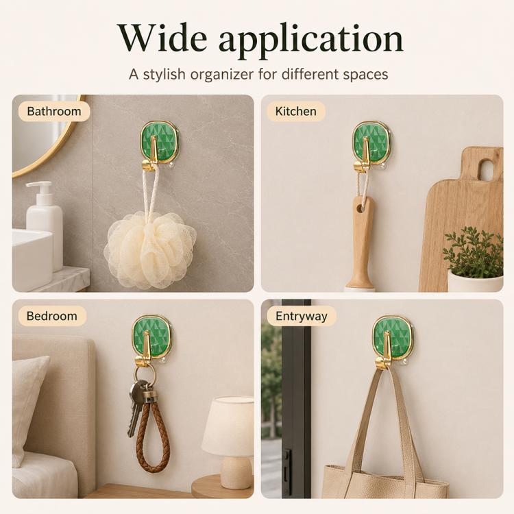 No Drill Light Luxury Plastic Adhesive Hooks Traceless Heavy-Duty Clothes Hook, 1PC
