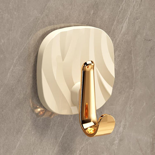 4pcs No Drill Light Luxury Plastic Adhesive Hooks Traceless Heavy-Duty Clothes Hook, 4PCS Gold Hook