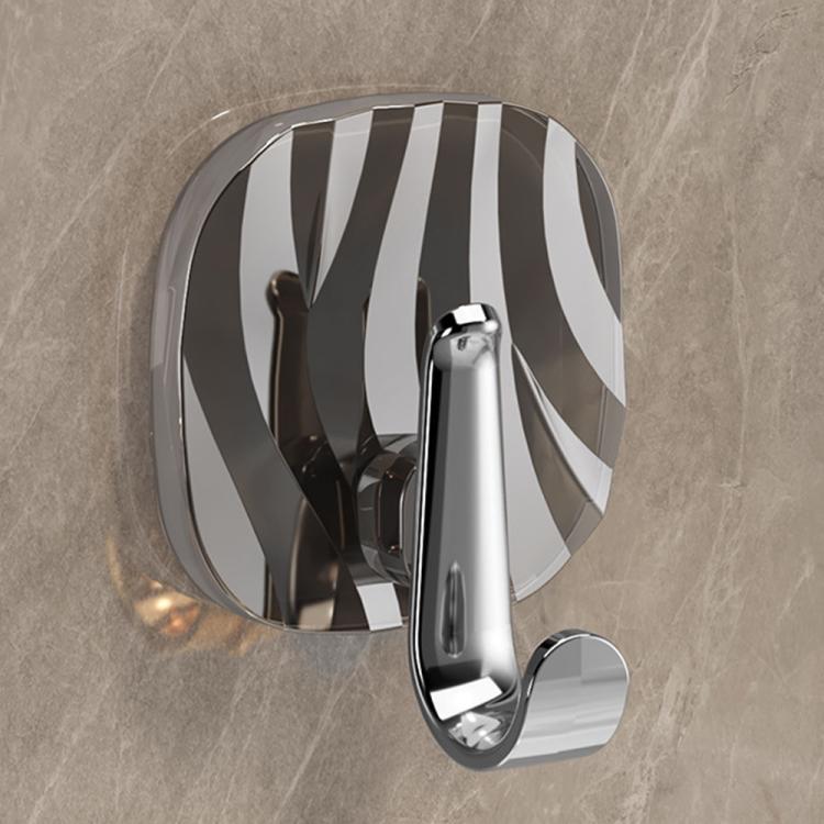 4pcs No Drill Light Luxury Plastic Adhesive Hooks Traceless Heavy-Duty Clothes Hook, 4PCS Silver Hook