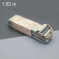 Two-tone cotton yoga stretch belt with metal ring, 1.83 m, light blue/gray.