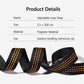 Close-up of black adjustable loop strap with orange double-stitch lines