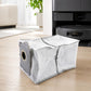 Robot vacuum dust bag with gray fabric cover and circular filter port