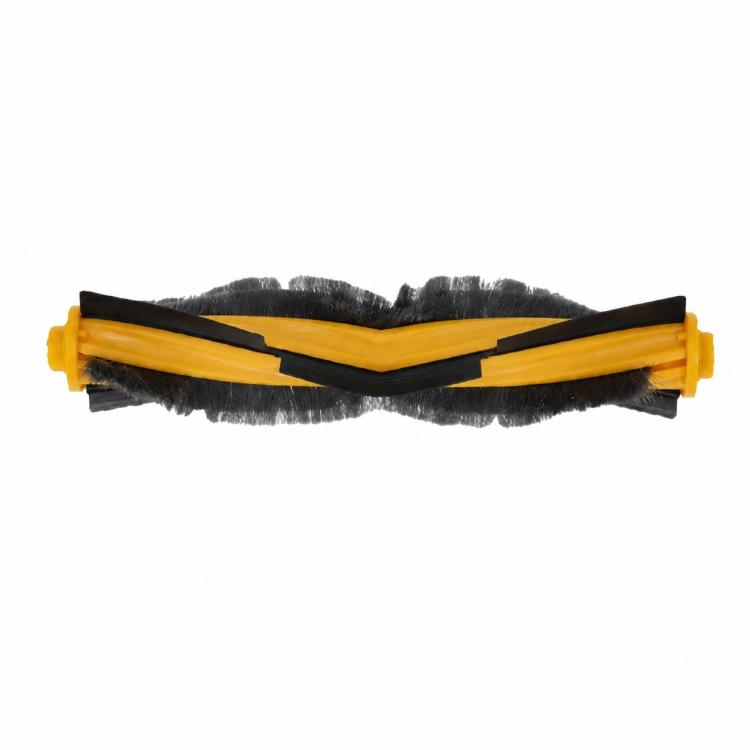 Main V-shaped roller brush with yellow trim and black bristle roller