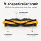 V-shaped roller brush for dust pickup with yellow and black bristles