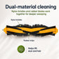 Dual-material roller brush with yellow rubber strips and gray bristles