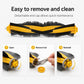 Removable end-cap roller brush with yellow and black V-bristles
