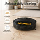 Replacement main brush installed in robot vacuum base, black and yellow rollers