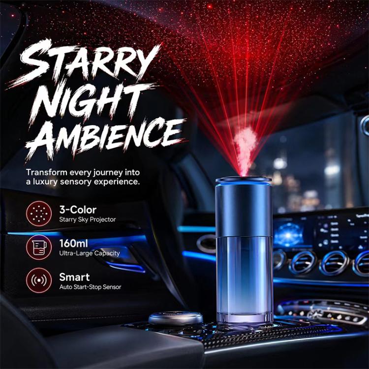 JK-587 Tri-color Starry Sky Light Smart Car Aroma Diffuser