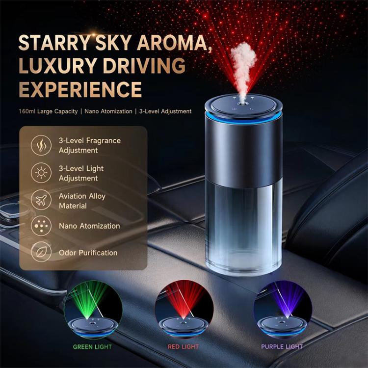 JK-587 Tri-color Starry Sky Light Smart Car Aroma Diffuser