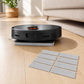 Set of grey disposable microfiber mop pads for robot vacuum, rectangular sheets