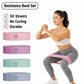 Four-piece resistance band set: pink 20 lb, purple 40 lb, green 60 lb, blue 90 lb.