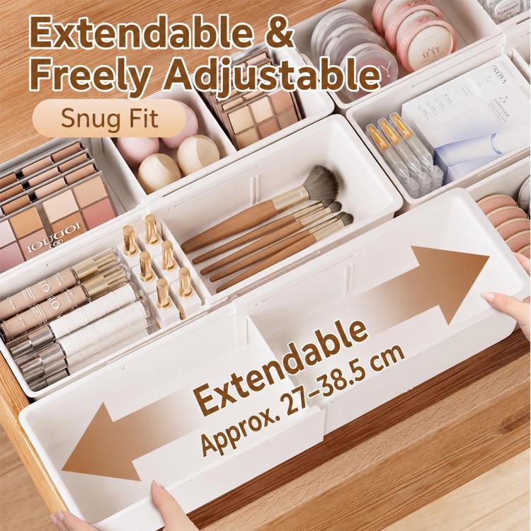 Retractable Drawer Storage Box, 3 in 1 24-29x22x5.5cm, 3 in 1 30-37x22x5.5cm