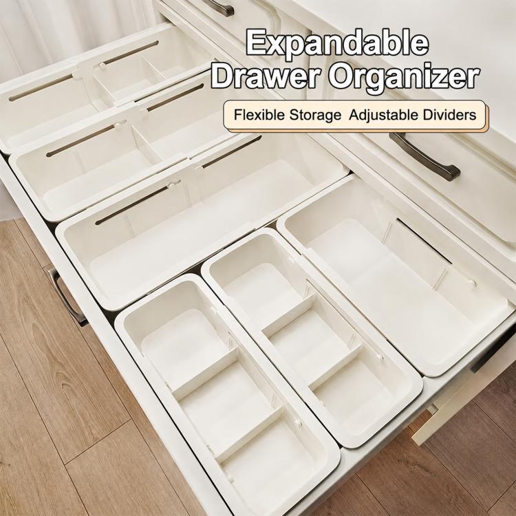 Retractable Drawer Storage Box, 3 in 1 24-29x22x5.5cm, 3 in 1 30-37x22x5.5cm