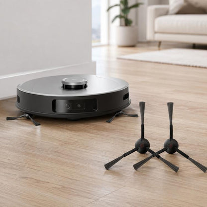 Robot vacuum dual side brush set with two black bristle brushes