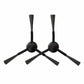 Dual side brush set with four black bristle tips for robot vacuum