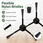 Dual side brush with flexible black nylon bristles and mounting base