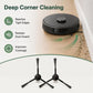 Robot vacuum dual corner side brushes with black flexible bristles
