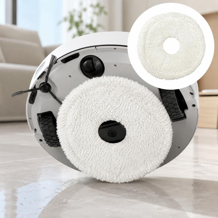 White microfiber mop pad for robot vacuum