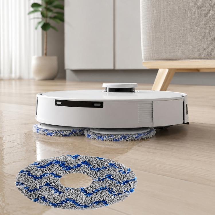 Blue striped microfiber mop pad for robot vacuum