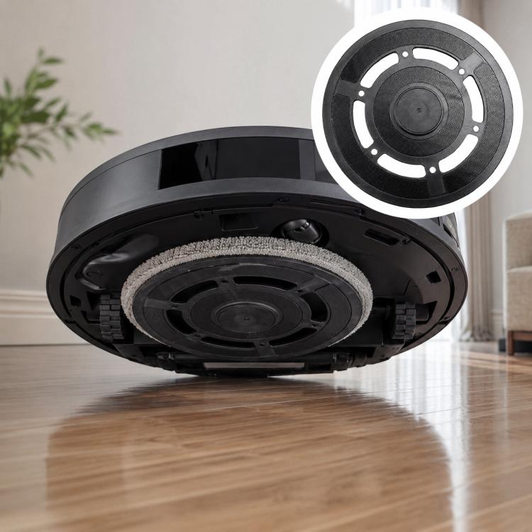 Black mop pad holder attachment for robot vacuum