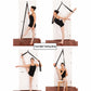 Black adjustable stretching strap with door anchor and metal ring buckle