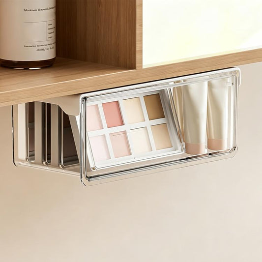 Self Adhesive Transparent Pull-Out Drawer Style Storage Box, 10x10x8.5cm, 15x10x8.5cm, 21.5x10x8.5cm