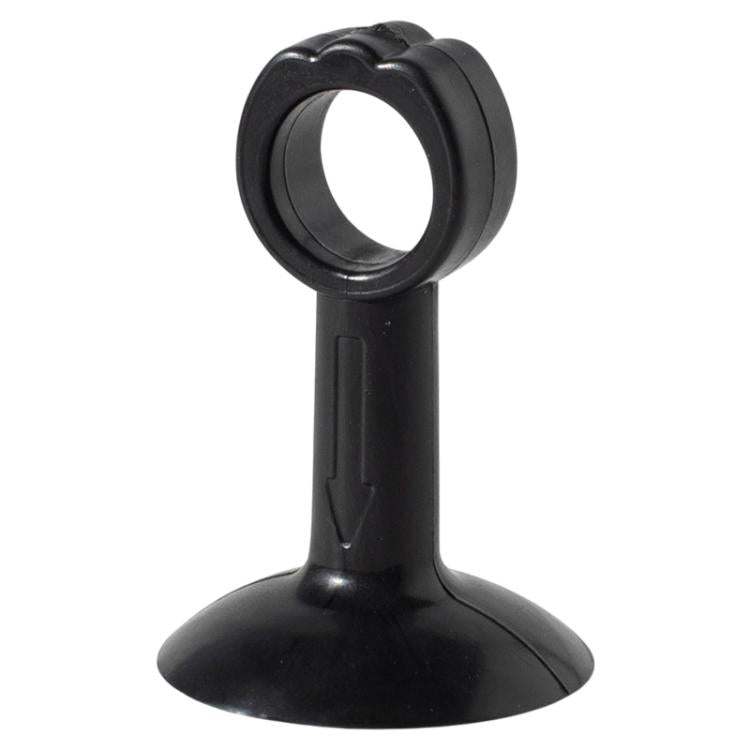 Black suction door handle protective pad with hex ring opening and flat base