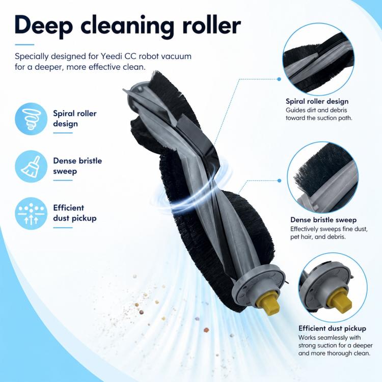For Ecovacs Yeedi CC Robot Vacuum Mop Replacement Parts, Main Brush, Mop Pad, Dual Side Brush, Dust Bag, Filter