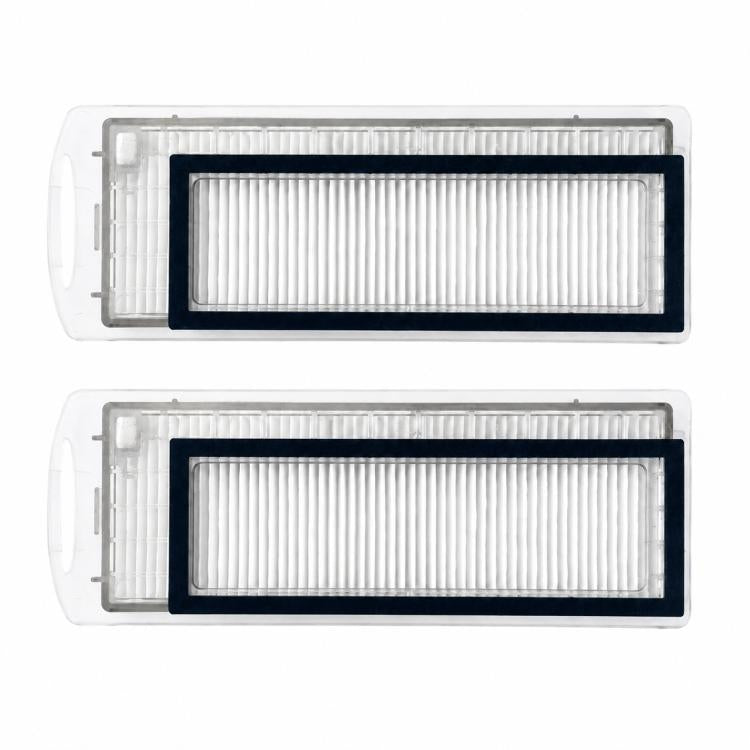 Two magnetic vacuum filters with white pleated media and dark border frames