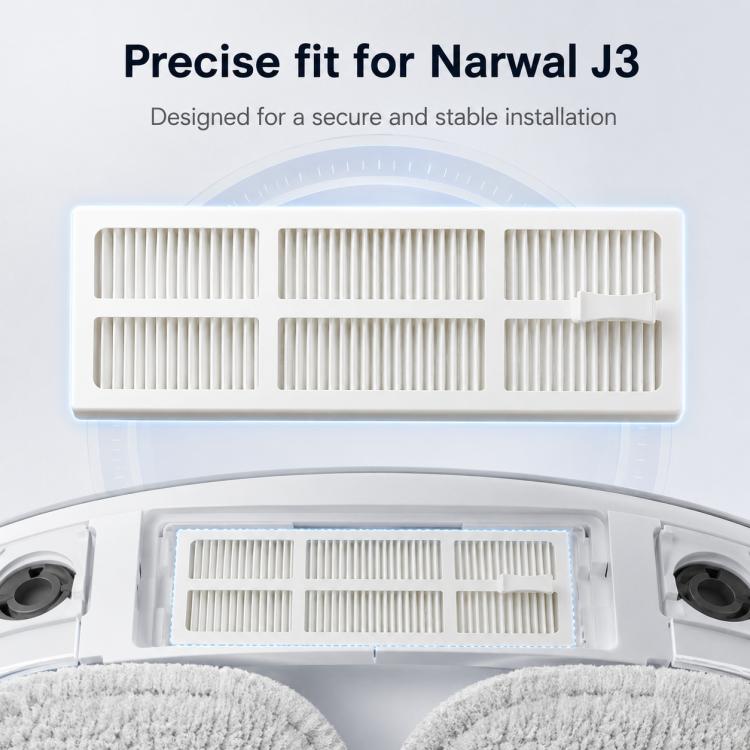 For Narwal J3 Robot Vacuum Cleaner Replacement Parts, Dual Filter