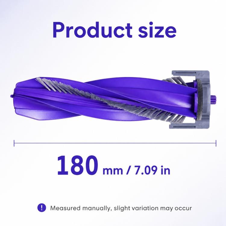 Purple replacement roller brush for robotic vacuum with gray side housing