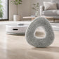 Grey microfiber mop pad with oval opening for robot vacuum mopping